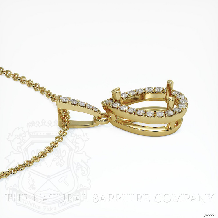 18K Yellow Gold Pave Pendant Setting