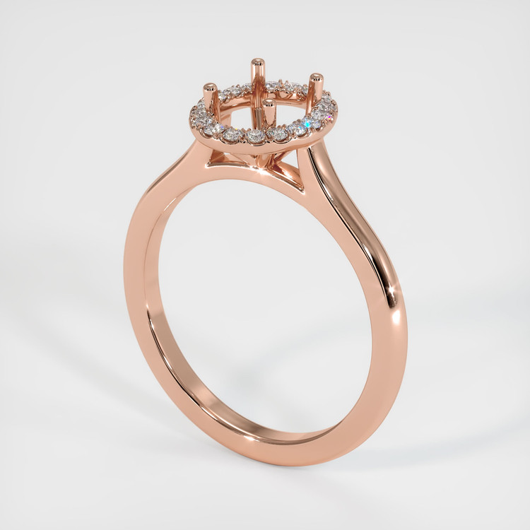 14K Rose Gold Pave Ring Setting