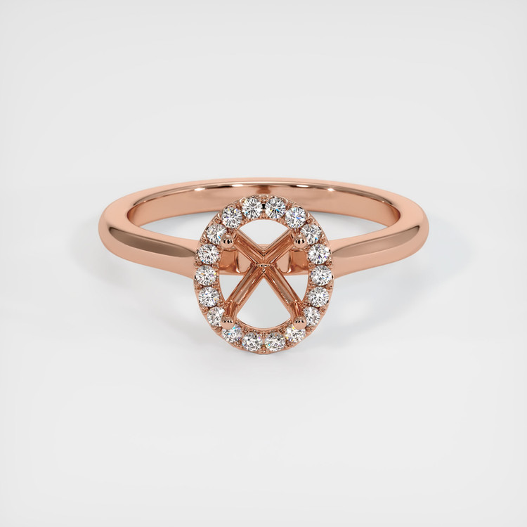 14K Rose Gold Pave Ring Setting