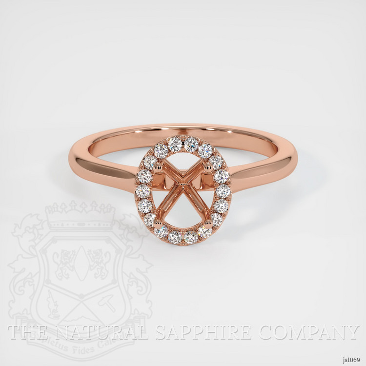 14K Rose Gold Pave Ring Setting