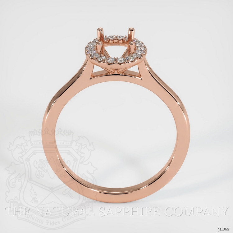 14K Rose Gold Pave Ring Setting