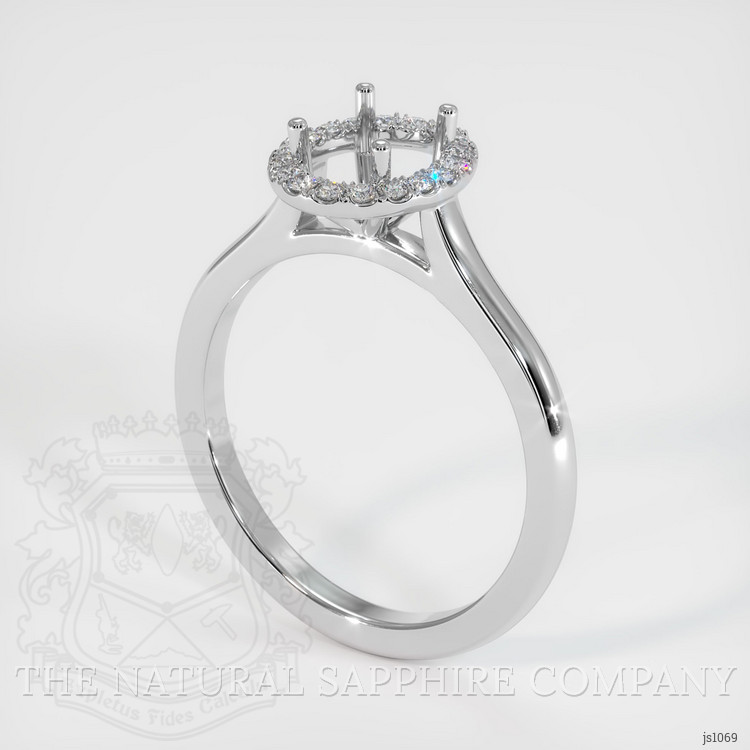 14K White Gold Pave Ring Setting
