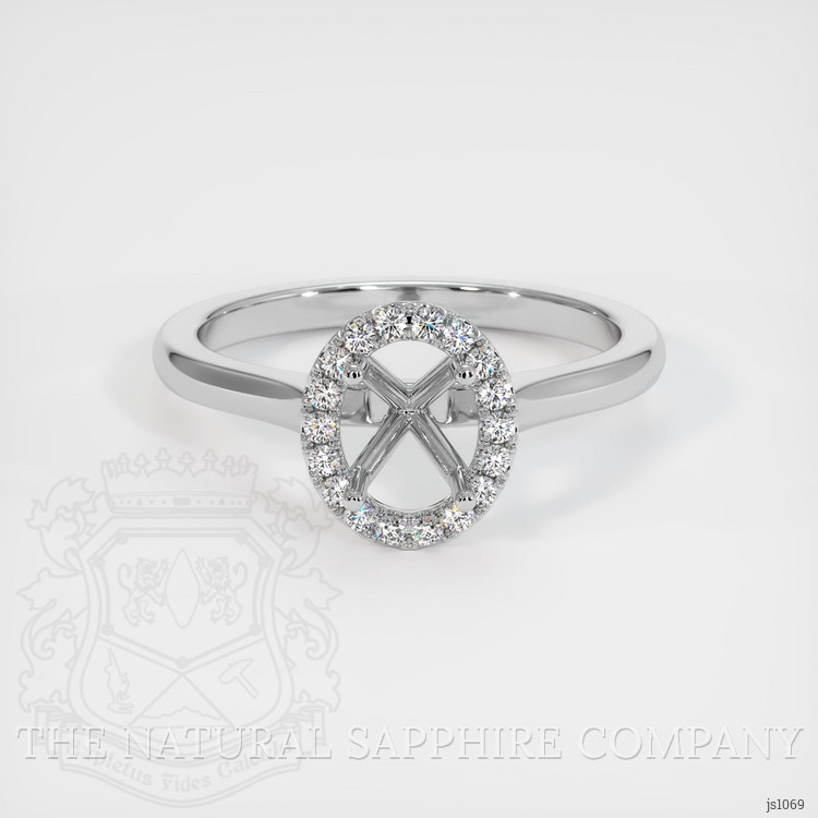 14K White Gold Pave Ring Setting