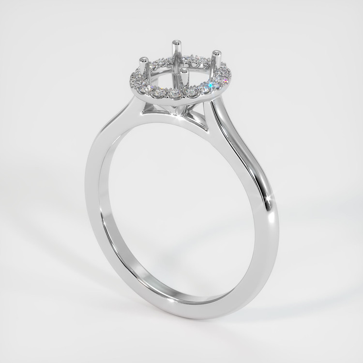 18K White Gold Pave Ring Setting