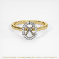 14K White & Yellow Pave Ring Setting Image