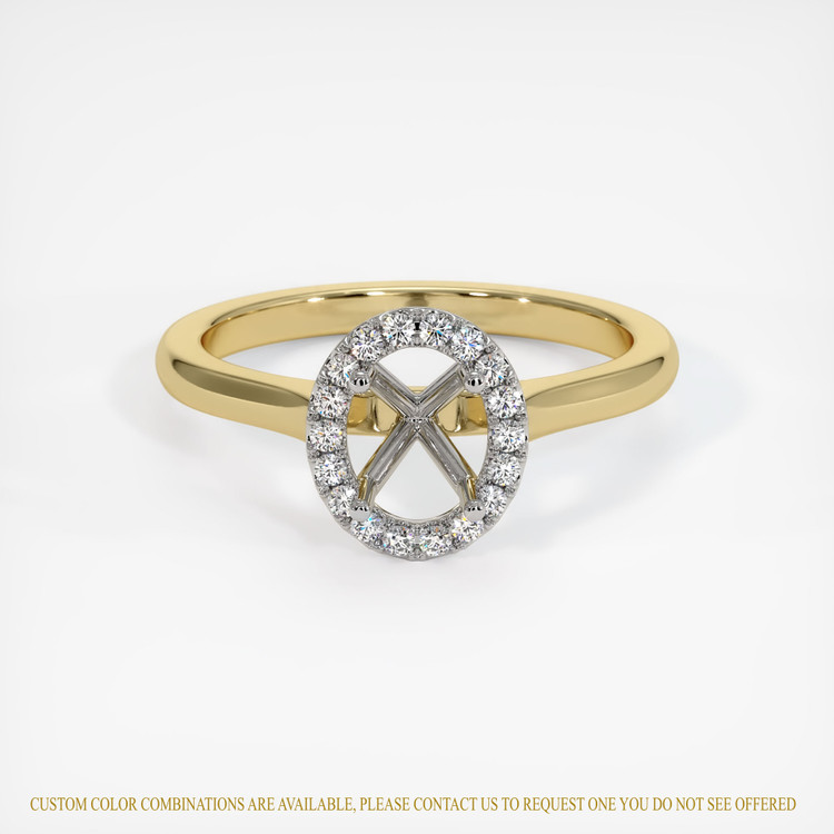 14K White & Yellow Pave Ring Setting