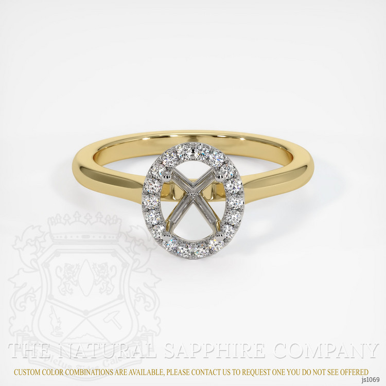 14K White & Yellow Pave Ring Setting