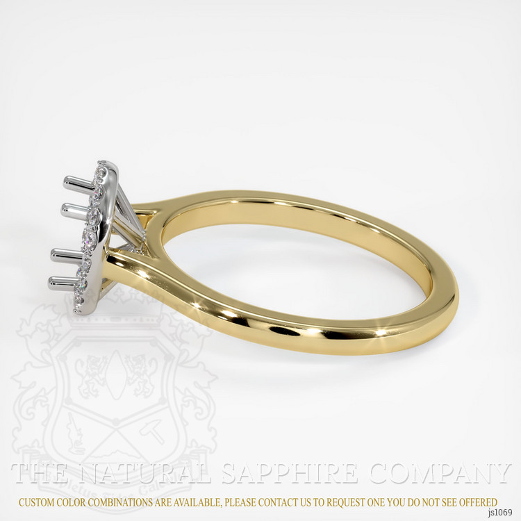 14K White & Yellow Pave Ring Setting
