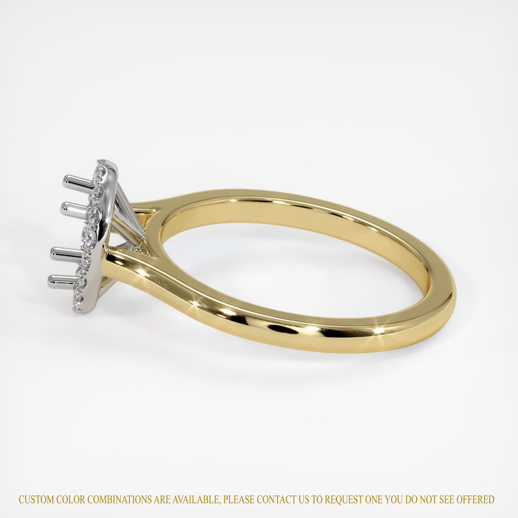 14K White & Yellow Pave Ring Setting