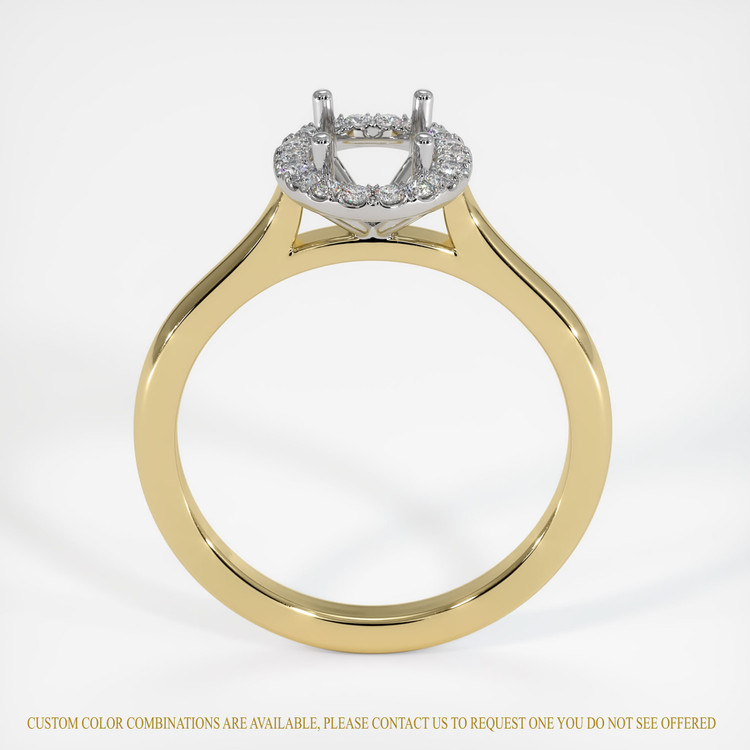 14K White & Yellow Pave Ring Setting