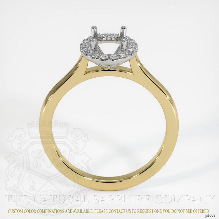 14K White & Yellow Pave Ring Setting