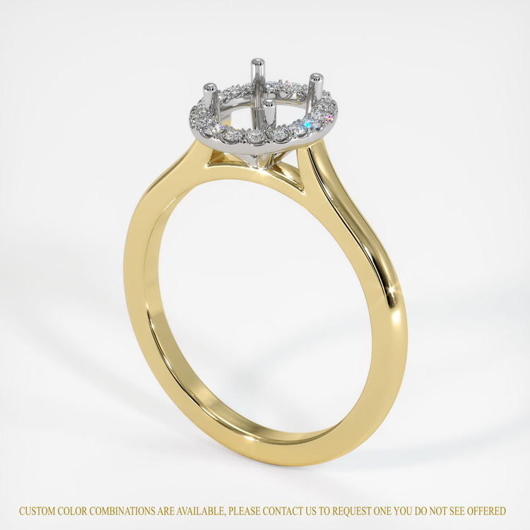 18K White & Yellow Pave Ring Setting