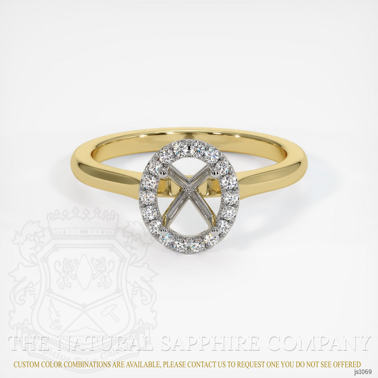 18K White & Yellow Pave Ring Setting
