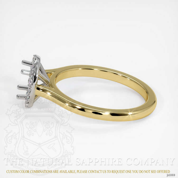 18K White & Yellow Pave Ring Setting