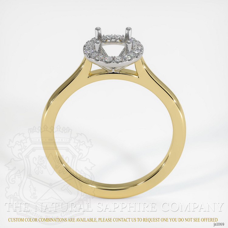 18K White & Yellow Pave Ring Setting