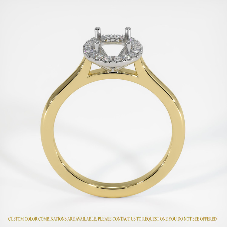 18K White & Yellow Pave Ring Setting