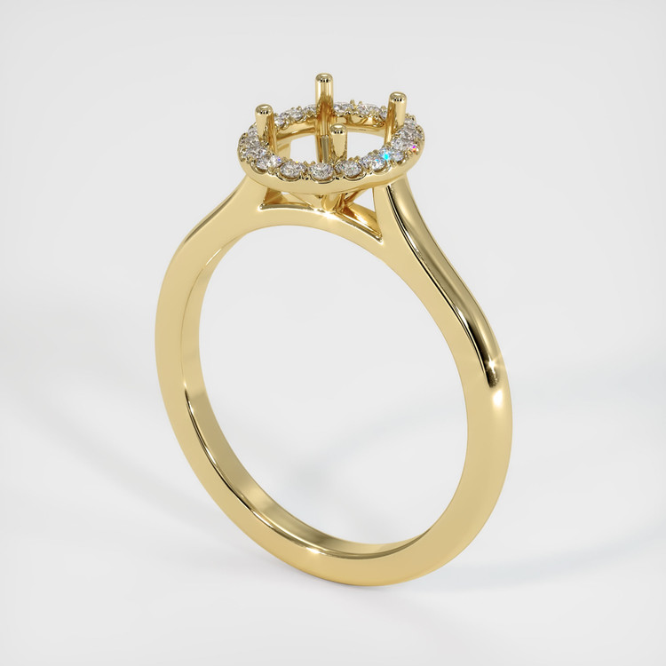 14K Yellow Gold Pave Ring Setting