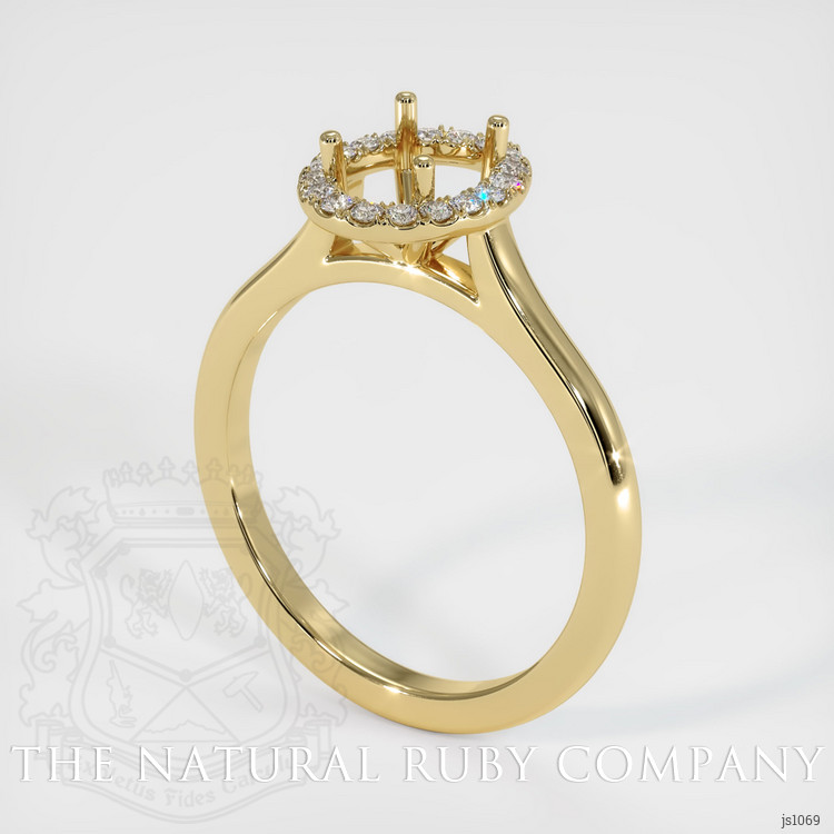 14K Yellow Gold Pave Ring Setting
