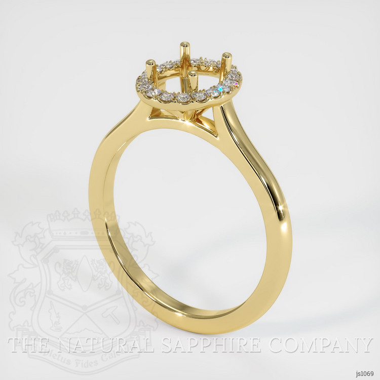 18K Yellow Gold Pave Ring Setting