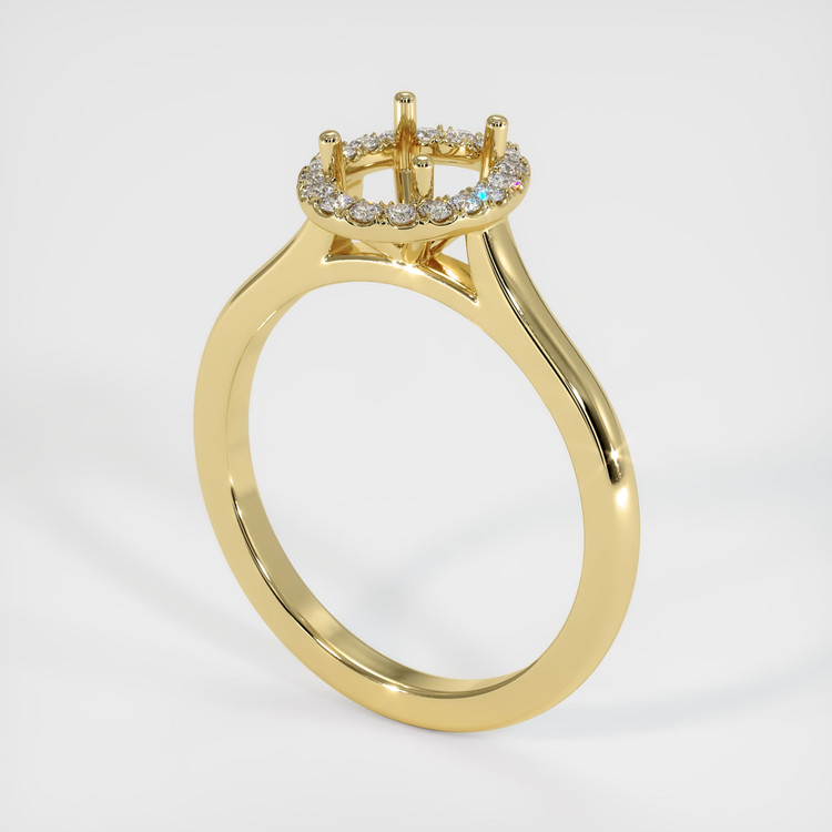 18K Yellow Gold Pave Ring Setting