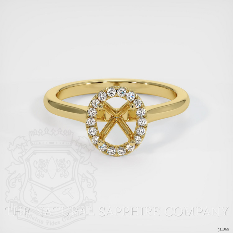 18K Yellow Gold Pave Ring Setting