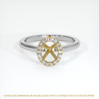 14K Yellow & White Pave Ring Setting Image