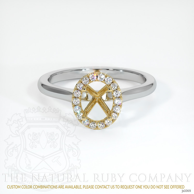 14K Yellow & White Pave Ring Setting