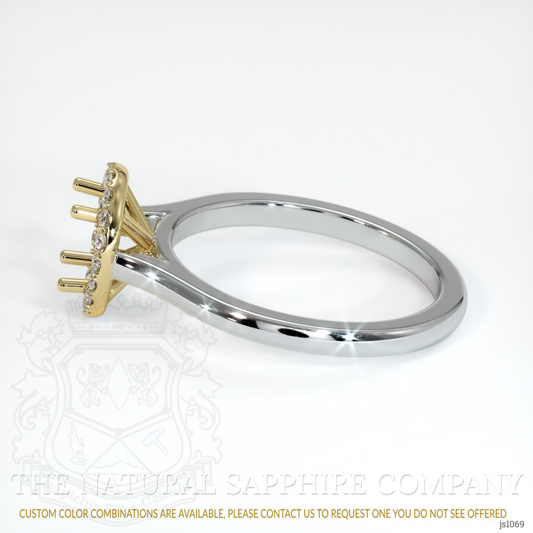 14K Yellow & White Pave Ring Setting