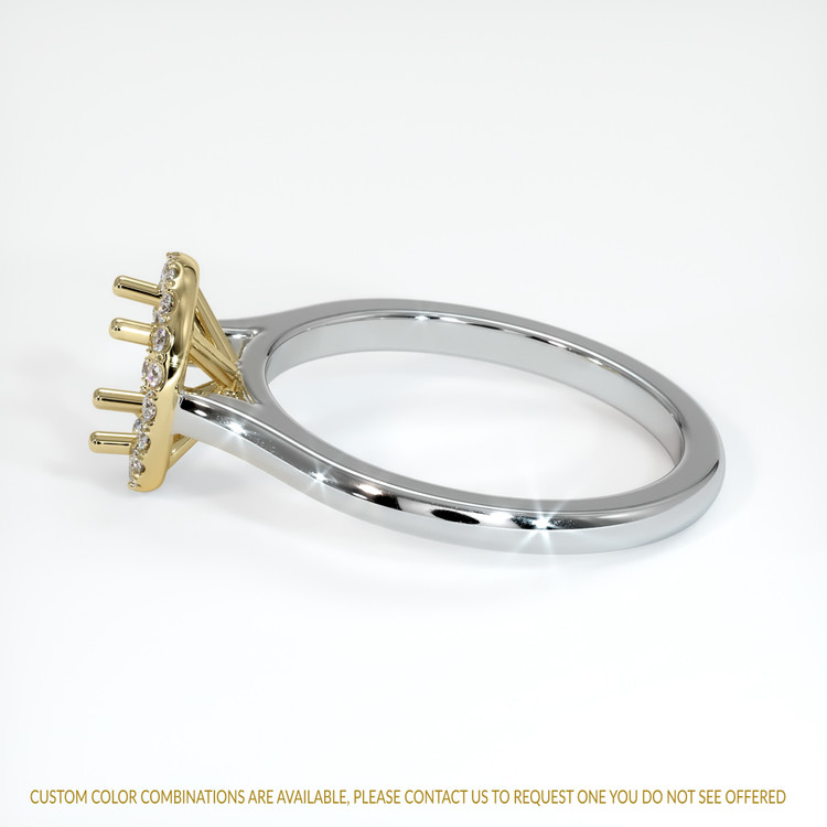 14K Yellow & White Pave Ring Setting