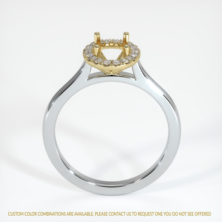 14K Yellow & White Pave Ring Setting