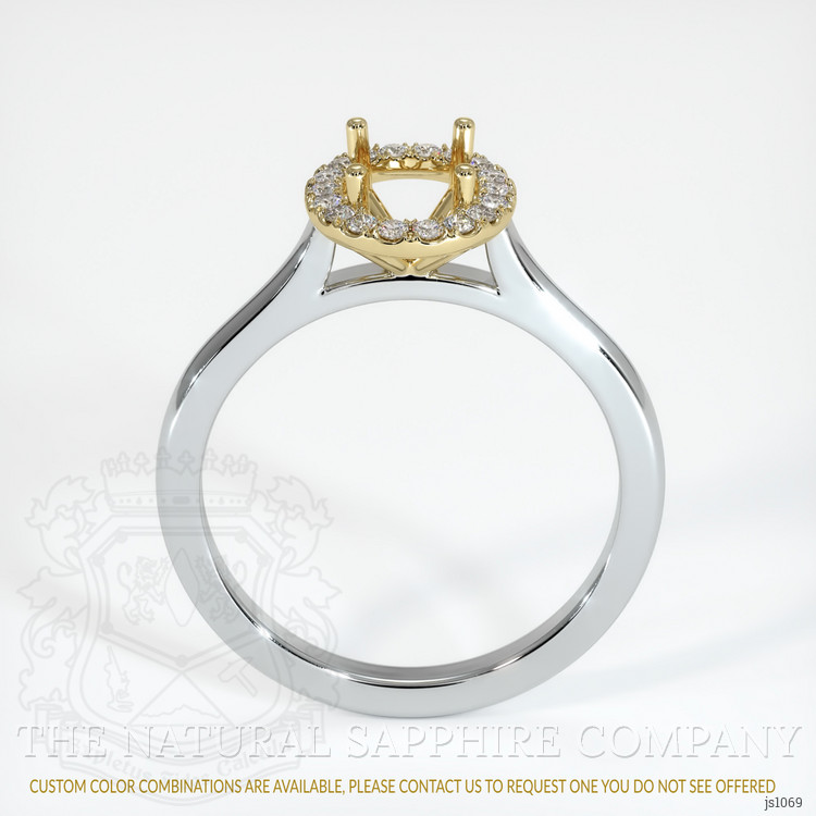 14K Yellow & White Pave Ring Setting