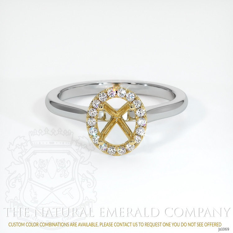 18K Yellow & White Pave Ring Setting