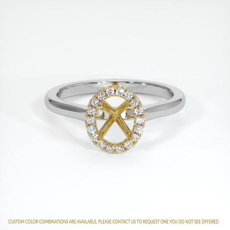 18K Yellow & White Pave Ring Setting