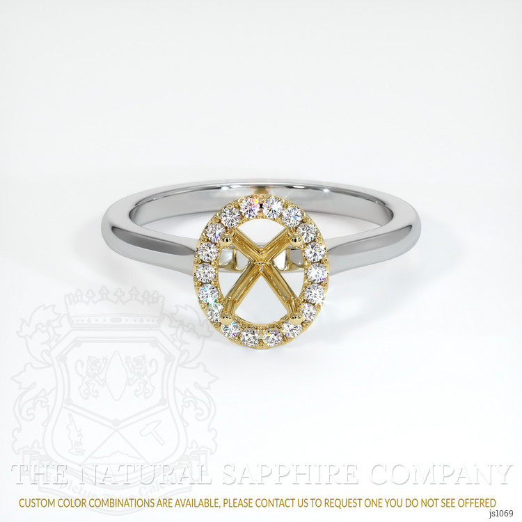 18K Yellow & White Pave Ring Setting