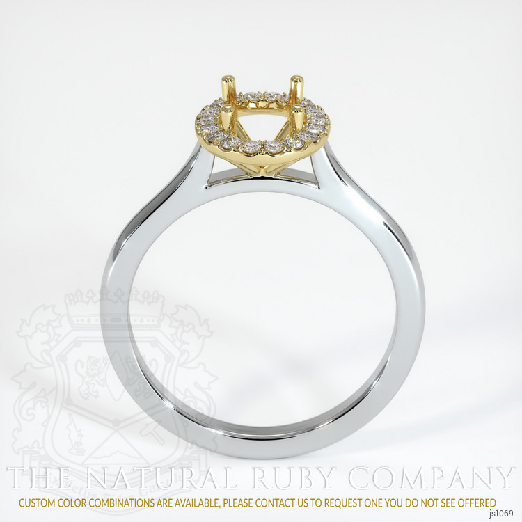 18K Yellow & White Pave Ring Setting