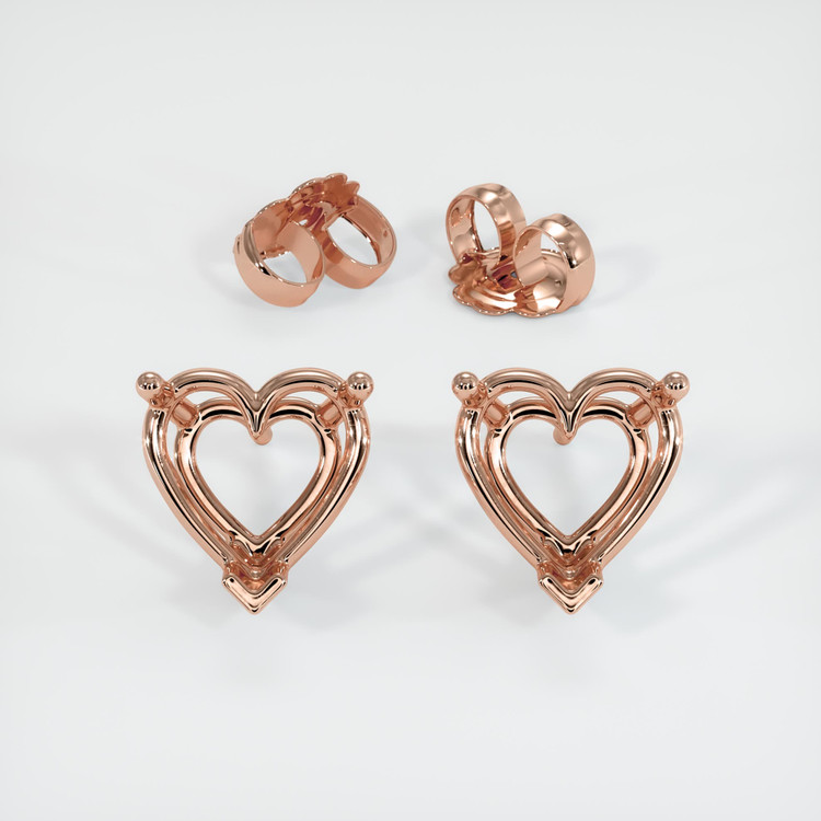 14K Rose Gold Studs Earring Setting