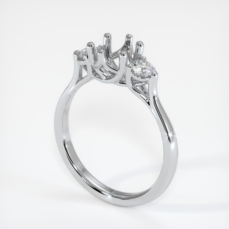 14K White Gold Antique Style Ring Setting