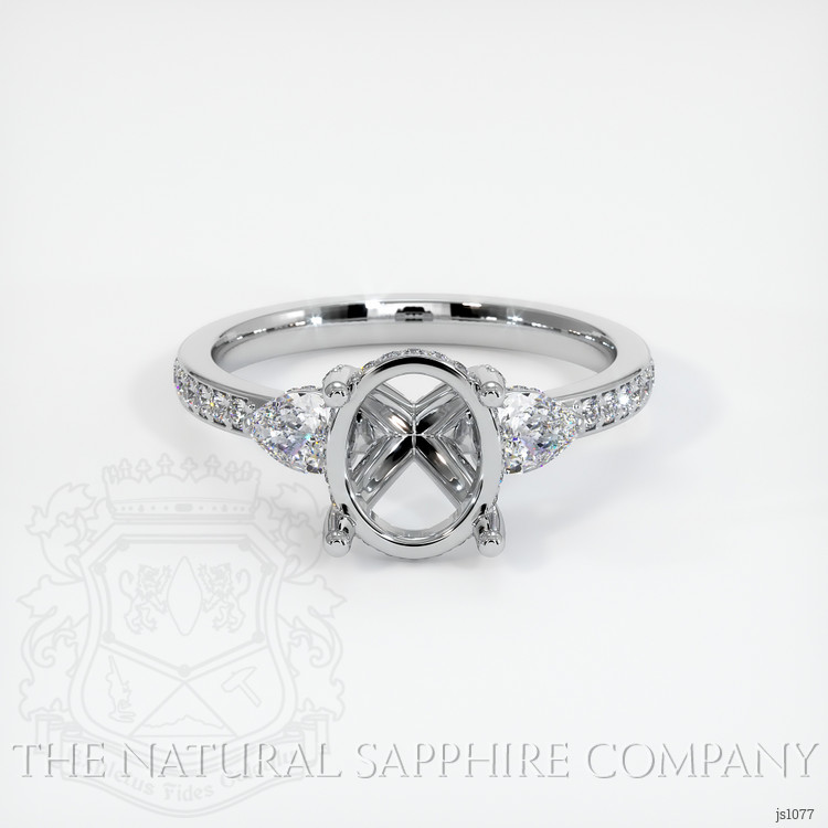 Platinum 950 Three Stone Ring Setting
