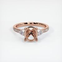 14K Rose Gold Three Stone Ring Setting Image