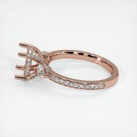 14K Rose Gold Three Stone Ring Setting Image