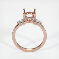 14K Rose Gold Three Stone Ring Setting Image