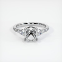 10K White Gold Three Stone Ring Setting Image