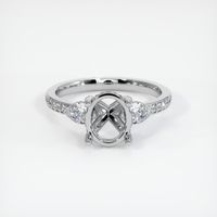 14K White Gold Three Stone Ring Setting Image