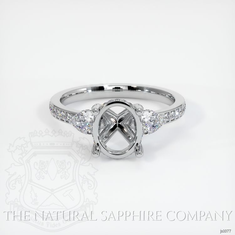 18K White Gold Three Stone Ring Setting