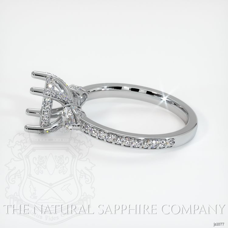 18K White Gold Three Stone Ring Setting