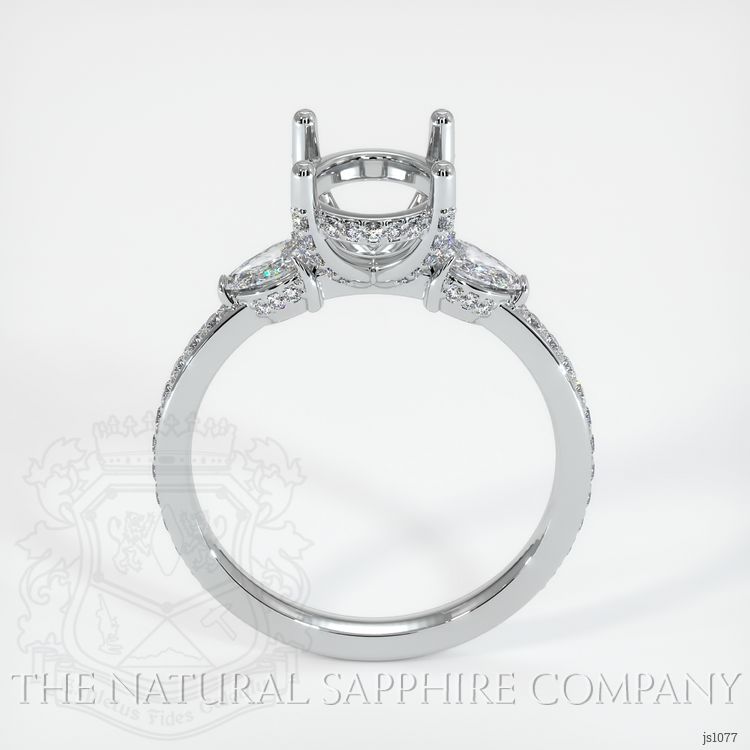 18K White Gold Three Stone Ring Setting