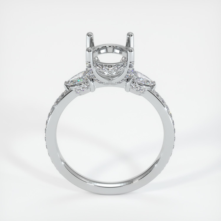 18K White Gold Three Stone Ring Setting