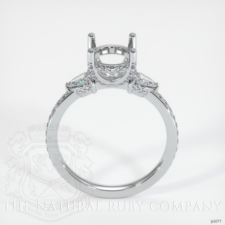 18K White Gold Three Stone Ring Setting