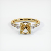10K Yellow Gold Three Stone Ring Setting Image