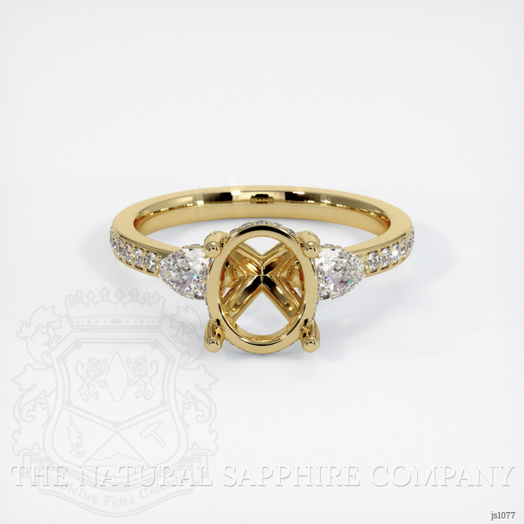 10K Yellow Gold Three Stone Ring Setting